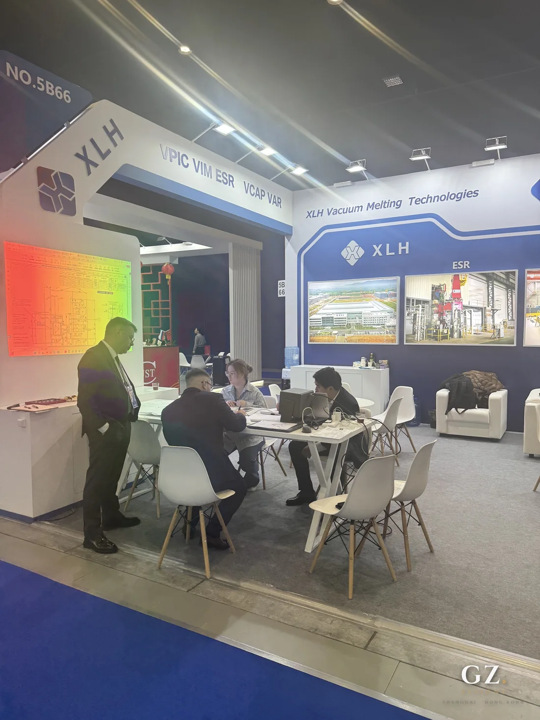 International trade fair, 2025. Buyer meetings at the tables of the same stand.